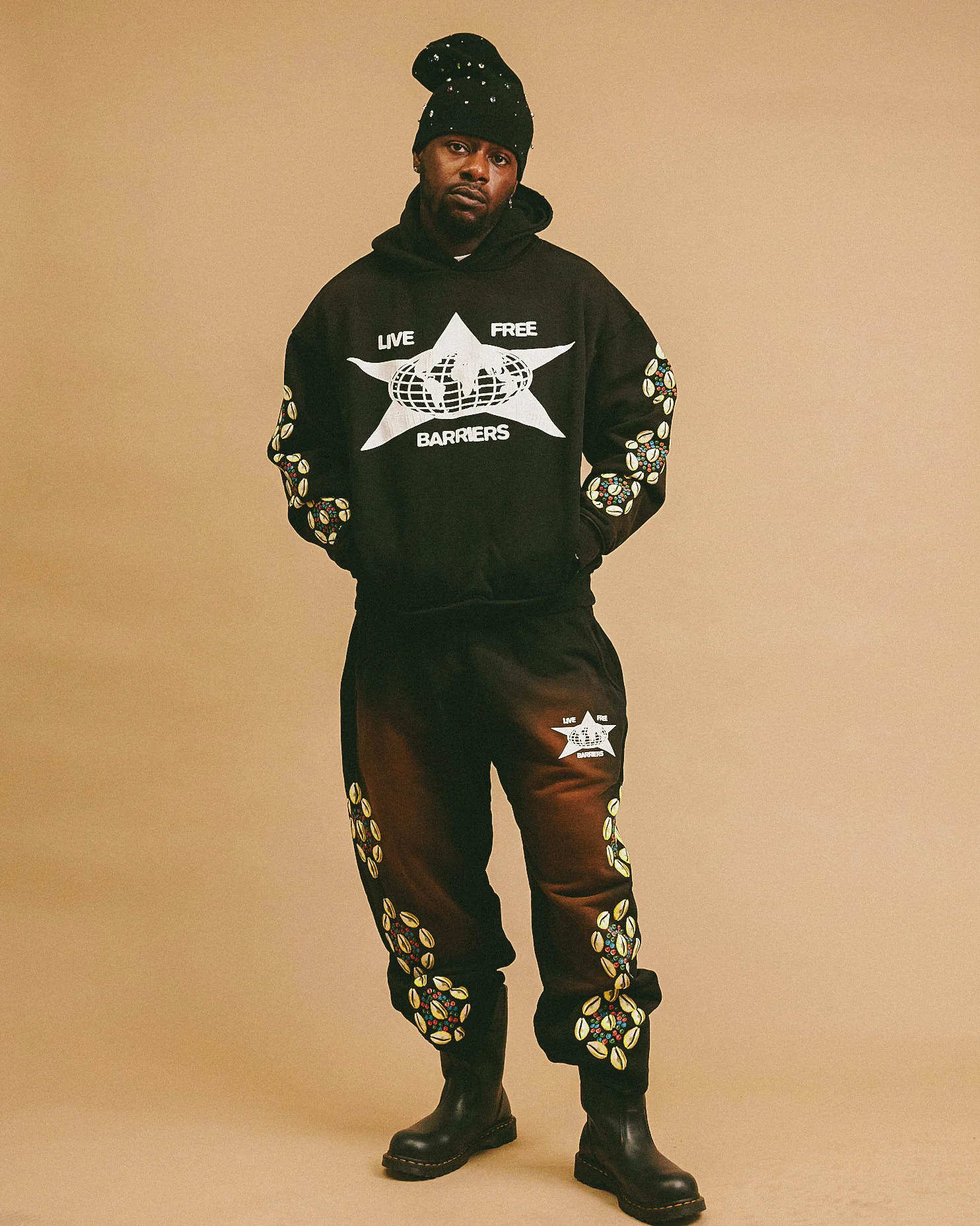 Black Cowrie Shell Hoodie - Image 4
