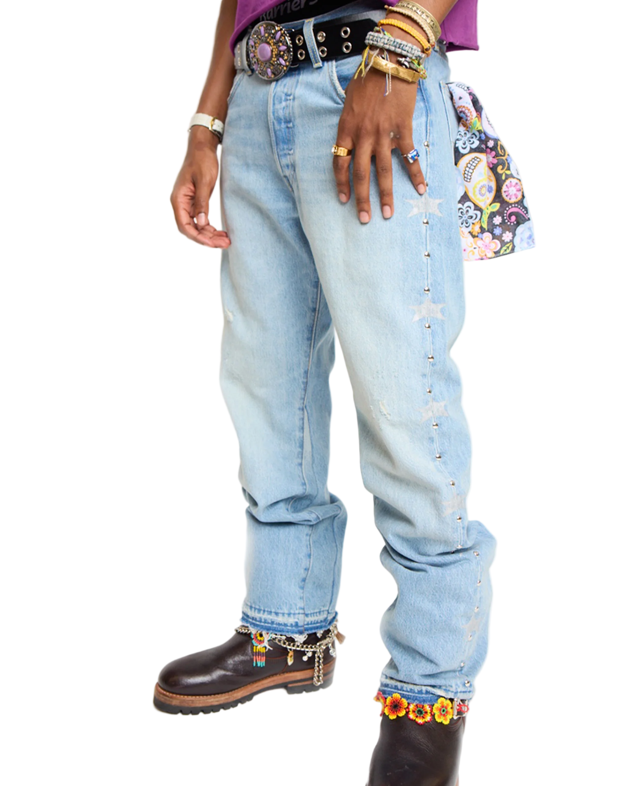 Denim Studded Jeans - Image 5