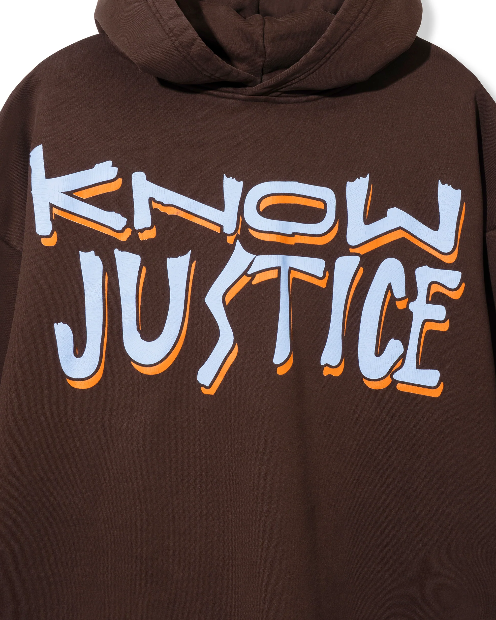 Know Justice Know Peace Aged Hoodie Brown - Image 3