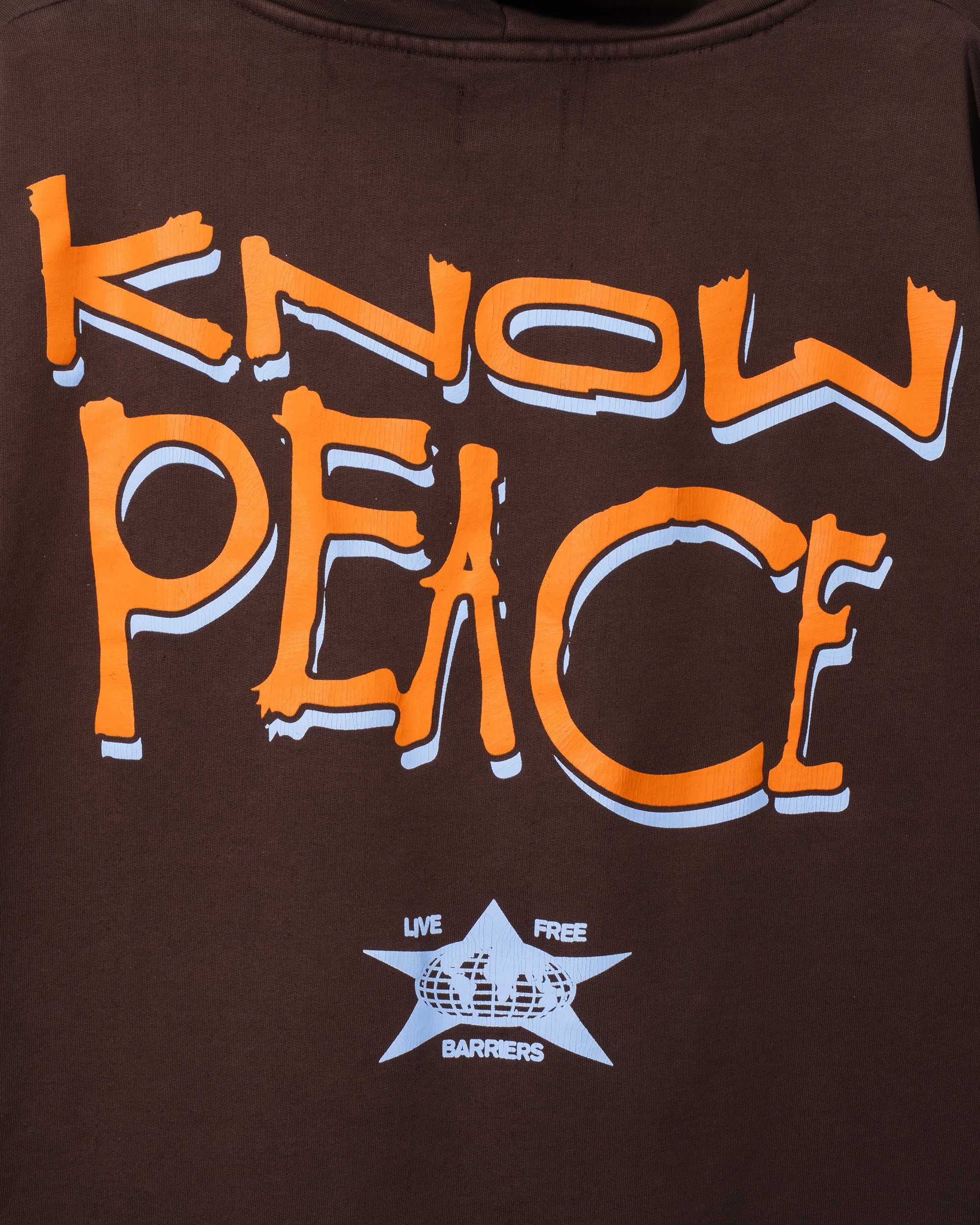 Know Justice Know Peace Aged Hoodie Brown - Image 4